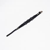 Черный ажурный чокер с золотистой фурнитурой - Crazy Handmade - купить с доставкой в Старом Осколе