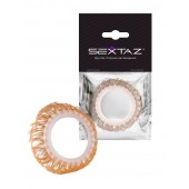 Эрекционное кольцо с бежевыми «ресничками» - Sextaz - в Старом Осколе купить с доставкой