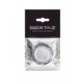 Эластичное эрекционное колечко с черными «ресничками» - Sextaz - в Старом Осколе купить с доставкой