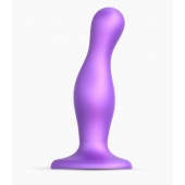 Фиолетовая насадка Strap-On-Me Dildo Plug Curvy size M - Strap-on-me - купить с доставкой в Старом Осколе