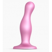 Розовая насадка Strap-On-Me Dildo Plug Curvy size M - Strap-on-me - купить с доставкой в Старом Осколе