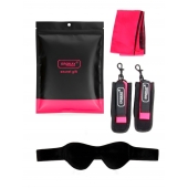 Черно-розовый эротический набор: маска, наручники и повязка - Erokay - купить с доставкой в Старом Осколе