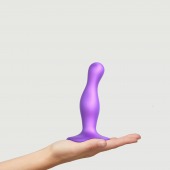 Фиолетовая насадка Strap-On-Me Dildo Plug Curvy size S - Strap-on-me - купить с доставкой в Старом Осколе