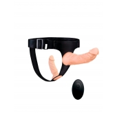 Женский страпон с 2 насадками, вибрацией и пультом ДУ - Erowoman-Eroman - купить с доставкой в Старом Осколе