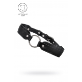 Черный кожаный чокер-ошейник со скруглёнными углами - Pecado - купить с доставкой в Старом Осколе