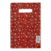 Красный подарочный новогодний пакет с вырубной ручкой (20х30 см) - Сима-Ленд - купить с доставкой в Старом Осколе