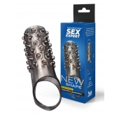 Дымчатая насадка на пенис с выпуклостями - 12 см. - Sex Expert - в Старом Осколе купить с доставкой