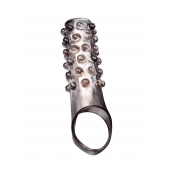 Дымчатая насадка на пенис с выпуклостями - 11 см. - Sex Expert - в Старом Осколе купить с доставкой