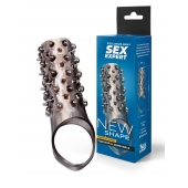 Дымчатая насадка на пенис с шипами и выпуклостями - 12,5 см. - Sex Expert - в Старом Осколе купить с доставкой