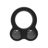 Черное эрекционное кольцо с утяжелителями Cockring Dual Weight - Dream Toys - в Старом Осколе купить с доставкой