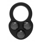 Черное эрекционное кольцо с утяжелителями - Dream Toys - в Старом Осколе купить с доставкой