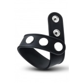 Черное эрекционное кольцо на кнопках - Blush Novelties - в Старом Осколе купить с доставкой