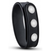 Черное эрекционное кольцо на кнопках - Blush Novelties - в Старом Осколе купить с доставкой