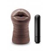 Коричневый мастурбатор-ротик Krystal Vibrating Masturbator - Blush Novelties - в Старом Осколе купить с доставкой