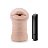 Телесный мастурбатор-ротик Nicole Vibrating Masturbator - Blush Novelties - в Старом Осколе купить с доставкой