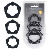 Набор из 3 эрекционных колец Beaded Silicone Cockring Set - Shots Media BV - в Старом Осколе купить с доставкой