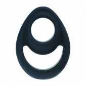 Черное эрекционное кольцо Double Ergo Silicone Cockring - Shots Media BV - в Старом Осколе купить с доставкой