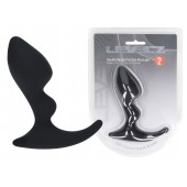 Черная анальная пробка для массажа простаты Double Ripple Silicone Prostate Massager - Shots Media BV - в Старом Осколе купить с доставкой