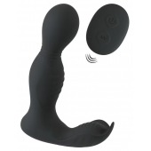Черная анальная пробка с вибрацией, вращением и пультом ДУ RC Butt Plug with 2 Functions - Orion - в Старом Осколе купить с доставкой