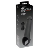 Черная вибронасадка для пениса с хомутом для мошонки и пультом ДУ Remote Controlled Penis Extension - Orion - в Старом Осколе купить с доставкой