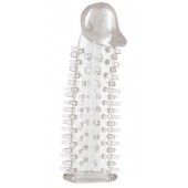 Прозрачная насадка на половой член с закрытой головкой и шипами - 12,5 см. - Toyfa Basic - в Старом Осколе купить с доставкой