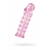 Гелевая розовая насадка на фаллос с шипами - 12 см. - Toyfa Basic - в Старом Осколе купить с доставкой