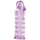 Гелевая фиолетовая насадка на фаллос с шипами - 12 см. - Toyfa Basic - в Старом Осколе купить с доставкой