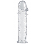 Гладкая прозрачная насадка с усиками под головкой - 12,5 см. - Toyfa Basic - в Старом Осколе купить с доставкой