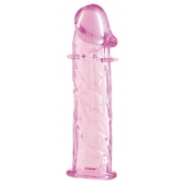 Гладкая розовая насадка с усиками под головкой - 12,5 см. - Toyfa Basic - в Старом Осколе купить с доставкой