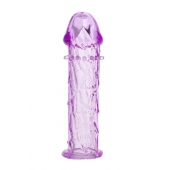 Гладкая фиолетовая насадка с усиками под головкой - 12,5 см. - Toyfa Basic - в Старом Осколе купить с доставкой