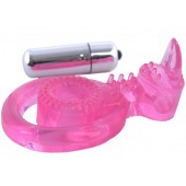 Розовая вибронасадка со стимулятор клитора   Язычок - Toyfa Basic - в Старом Осколе купить с доставкой