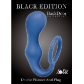 Синее эрекционное кольцо с анальной пробкой Double Pleasure Anal Plug - Lola Games - в Старом Осколе купить с доставкой