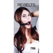 Чёрный кожаный чокер-кляп Tyra Black - Rebelts - купить с доставкой в Старом Осколе