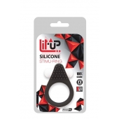 Чёрное эрекционное кольцо LIT-UP SILICONE STIMU RING 1 BLACK - Dream Toys - в Старом Осколе купить с доставкой