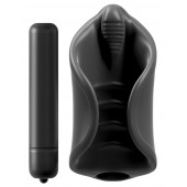 Чёрный мастурбатор Vibrating Silicone Stimulator с вибрацией - Pipedream - в Старом Осколе купить с доставкой