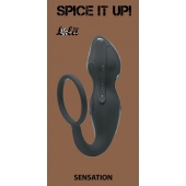 Серое эрекционное кольцо Sensation с анальным стимулятором - Lola Games - в Старом Осколе купить с доставкой
