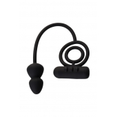 Чёрное эрекционное кольцо с вибропулькой и анальным хвостом - Erotist Adult Toys - в Старом Осколе купить с доставкой
