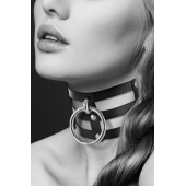 Чёрный тройной чокер с большим кольцом - Bijoux Pour Toi - купить с доставкой в Старом Осколе