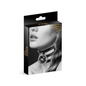 Чёрный тройной чокер с большим кольцом - Bijoux Pour Toi - купить с доставкой в Старом Осколе