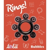Чёрное эрекционное кольцо Rings Bubbles - Lola Games - в Старом Осколе купить с доставкой