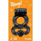Чёрное эрекционное кольцо Rings Treadle с подхватом - Lola Games - в Старом Осколе купить с доставкой