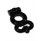 Чёрное эрекционное кольцо Rings Treadle с подхватом - Lola Games - в Старом Осколе купить с доставкой