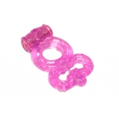 Розовое эрекционное кольцо Rings Treadle с подхватом - Lola Games - в Старом Осколе купить с доставкой