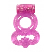 Розовое эрекционное кольцо Rings Treadle с подхватом - Lola Games - в Старом Осколе купить с доставкой
