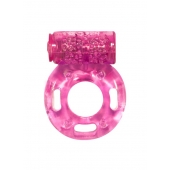 Розовое эрекционное кольцо с вибрацией Rings Axle-pin - Lola Games - в Старом Осколе купить с доставкой