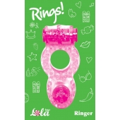 Розовое эрекционное кольцо с вибрацией Rings Ringer - Lola Games - в Старом Осколе купить с доставкой