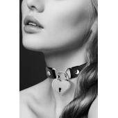 Черный чокер с замком в форме сердца - Bijoux Pour Toi - купить с доставкой в Старом Осколе