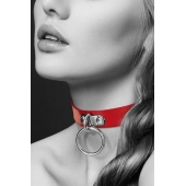 Красный узенький чокер с кольцом - Bijoux Pour Toi - купить с доставкой в Старом Осколе