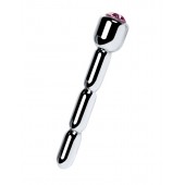 Серебристый уретральный плаг со стразом - 7 см. - ToyFa - купить с доставкой в Старом Осколе