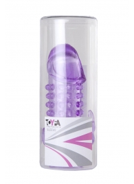 Закрытая фиолетовая насадка с 2 отростками - 13 см. - Toyfa Basic - в Старом Осколе купить с доставкой